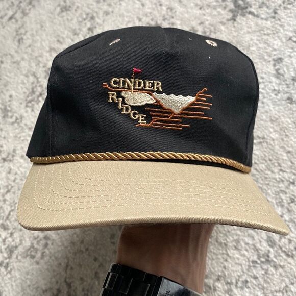 vtg cinder ridge made in usa hat baseball cap with leather strap EUC - Picture 1 of 7